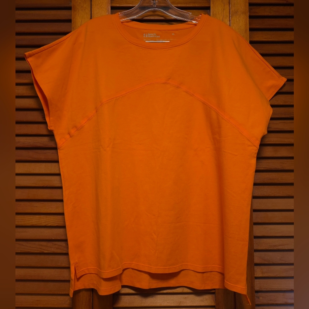 NWOT Sports Illustrated Tee Men's XL Orange Tank Top Sleeveless Gym T-Shirt